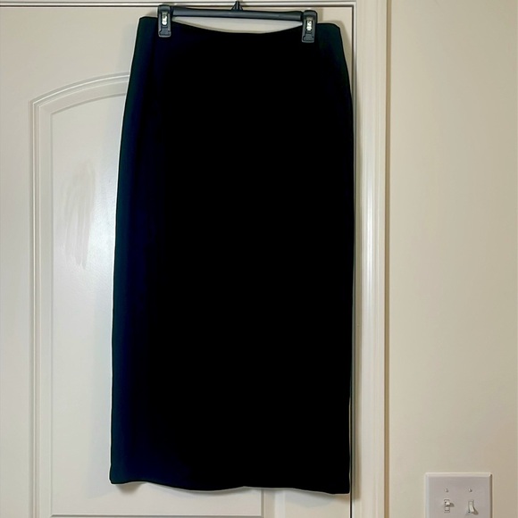 Kim Rogers Black Career Lined Skirt w/ Front Slit Size 12 - Picture 1 of 4